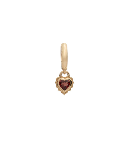 Heart : Garnet Drop Earring