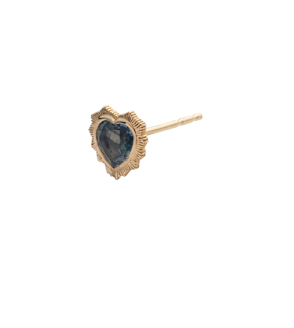 Heart: London Blue Topaz Stud view 2