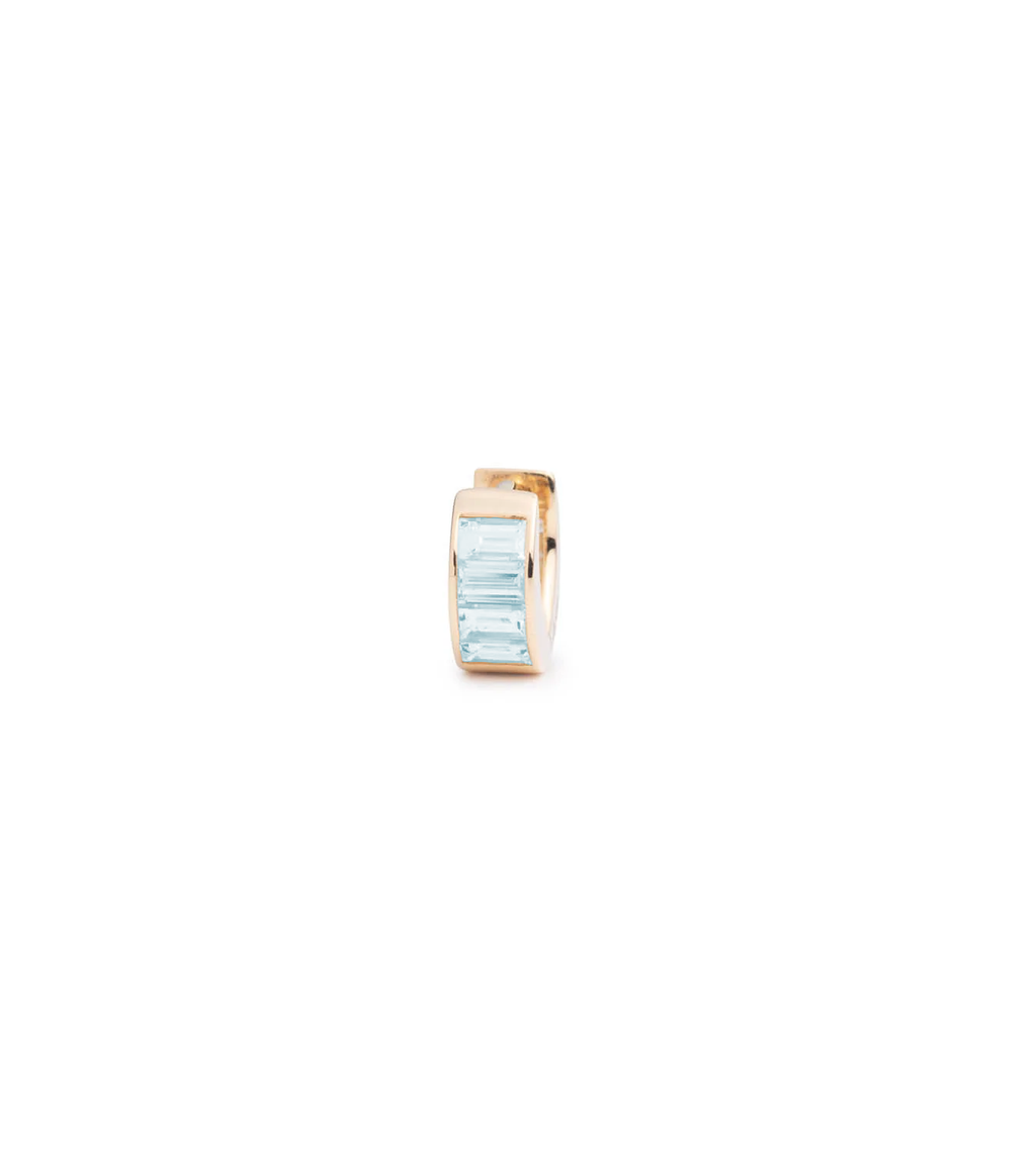 Baguette Aquamarine - True Love : Huggie Earring view 1