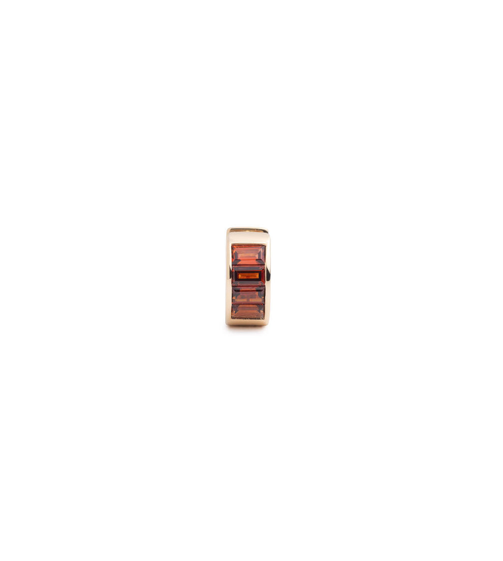 Baguette Garnet - True Love : Huggie Earring view 1