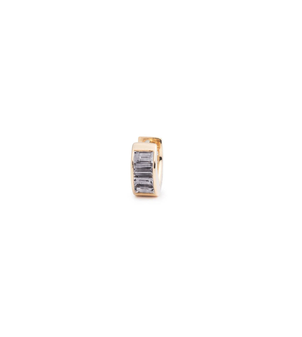 18K Yellow Gold Baguette Grey Spinel - True Love : Huggie Earring – FoundRae