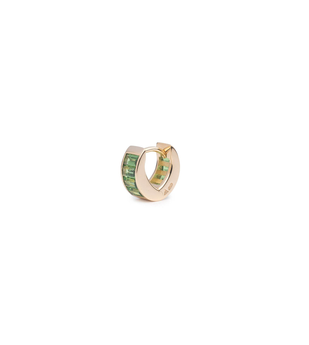 18K Yellow Gold Baguette Tsavorite - True Love : Huggie Earring – FoundRae