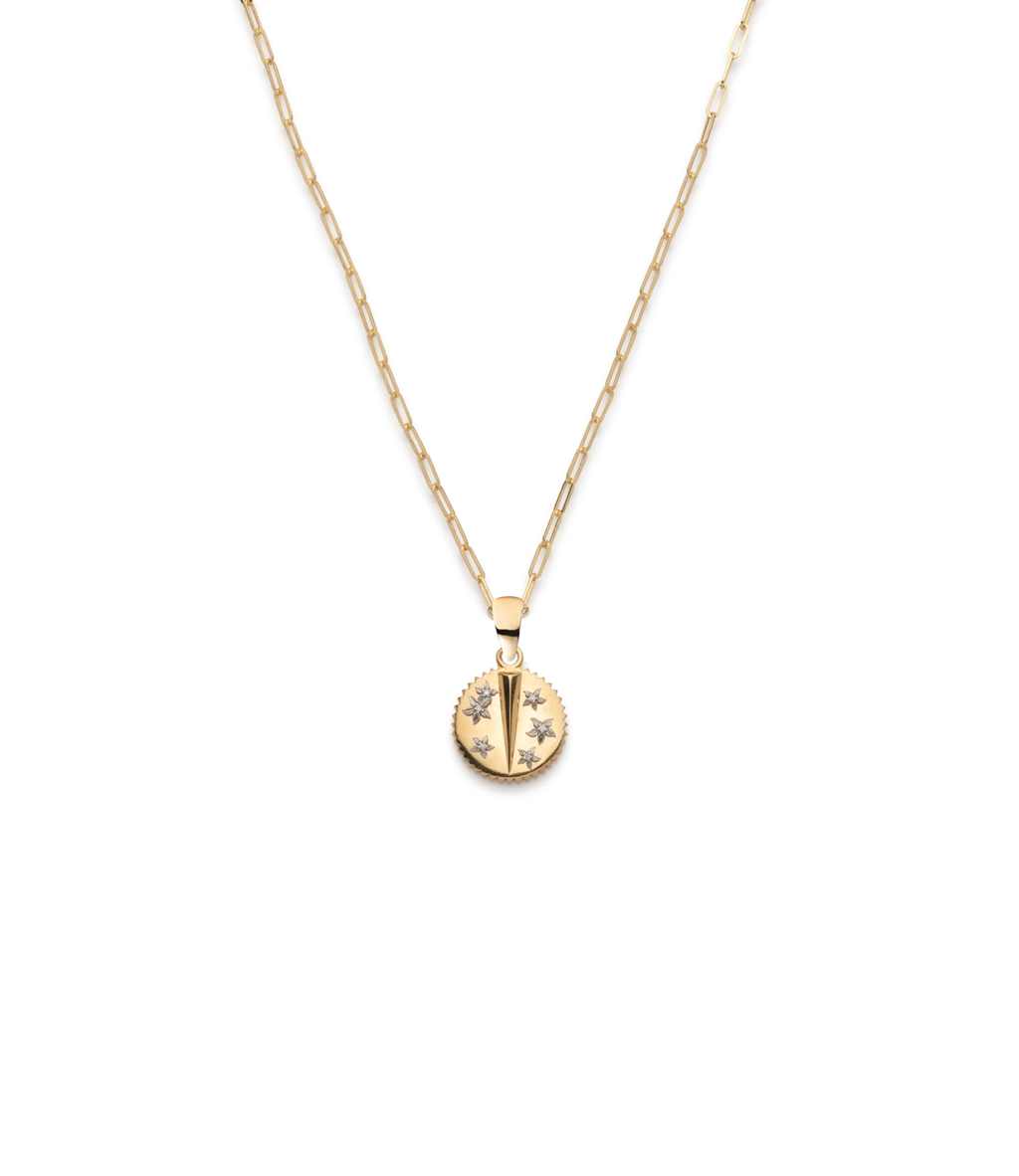 Resilience Super Fine Clip Necklace : in Yellow Gold with Diamonds view 1