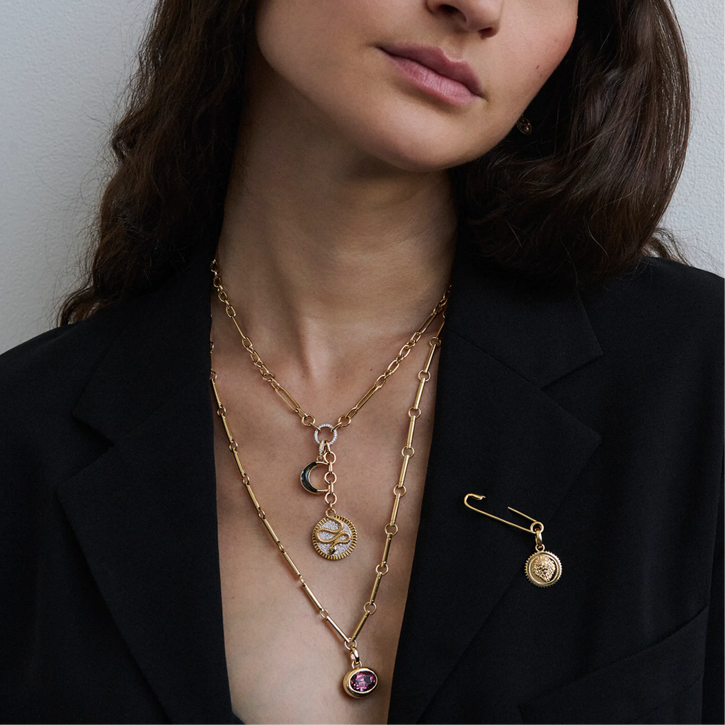 Strength | Safety Pin | Diamond, Yellow Gold view 2