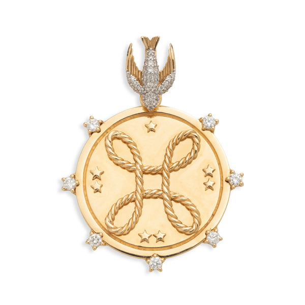 Necklace Connector - Resilience | Medium Pavé Sparrow Decorative Annex Link | Diamonds, Yellow Gold