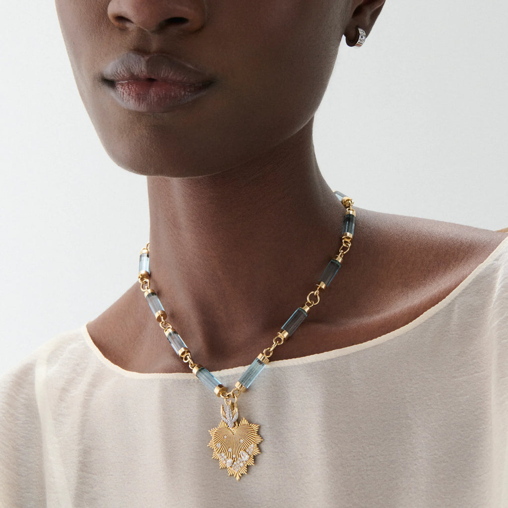 18K Yellow Gold Necklace Connector - Resilience | Medium Pavé Sparrow Decorative Annex Link | Diamonds, Yellow Gold – FoundRae view 2