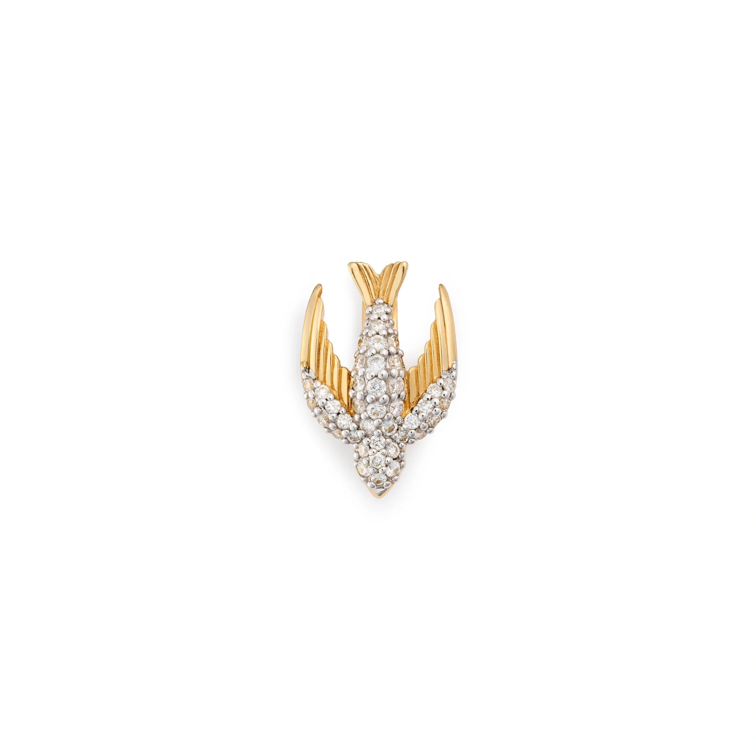 necklace connector - resilience | medium pavé sparrow decorative annex link | diamonds, yellow gold
