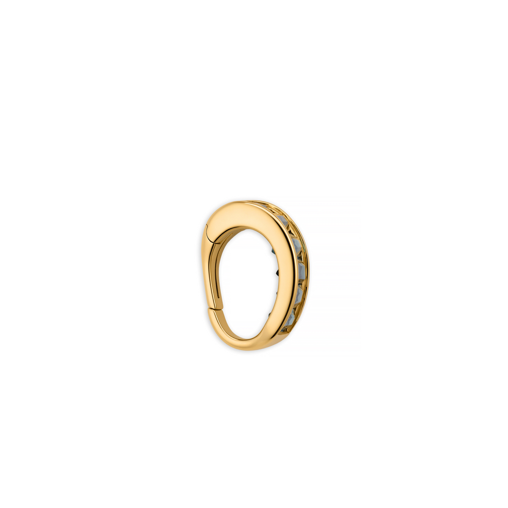 18K Yellow Gold Necklace Connector | Baguette Bail Link | London Blue Topaz, Yellow Gold – FoundRae view 3