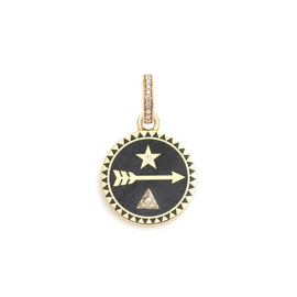 Dream Ceramic Baby Medallion : in Yellow Gold with Diamond and an Annex Link