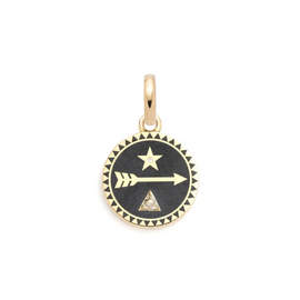 Dream Ceramic Baby Medallion : in Yellow Gold with Diamond and an Annex Link
