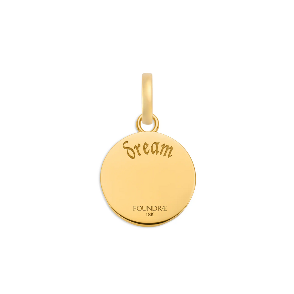 18K Yellow Gold Dream | Ceramic Baby Medallion | Black Ceramic, Diamonds, 18K Yellow Gold – FoundRae view 3