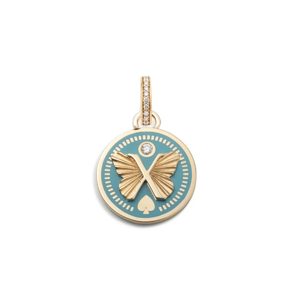 18K Yellow Gold Reverie : Petite Ceramic Medallion with Annex Link – FoundRae view 3