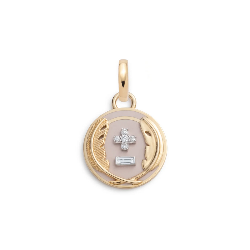 18K Yellow Gold Vivacity : Petite Ceramic Medallion with Annex Link – FoundRae view 3