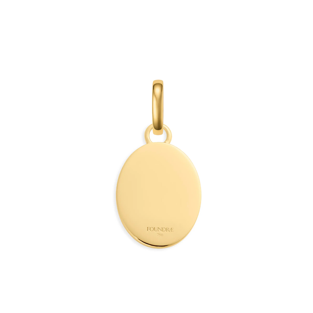 18K Yellow Gold Personalized | Custom Ceramic Cigar Band Pendant | Blue Ceramic, 18K Yellow Gold – FoundRae view 4