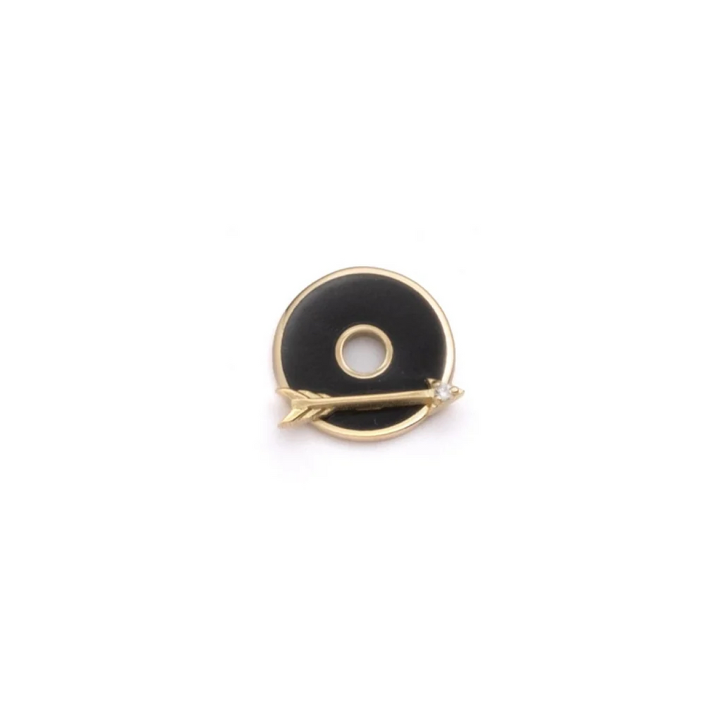 18K Yellow Gold Dream | Ceramic Arrow Disk | Black Ceramic, Diamond, 18K Yellow Gold – FoundRae view 1