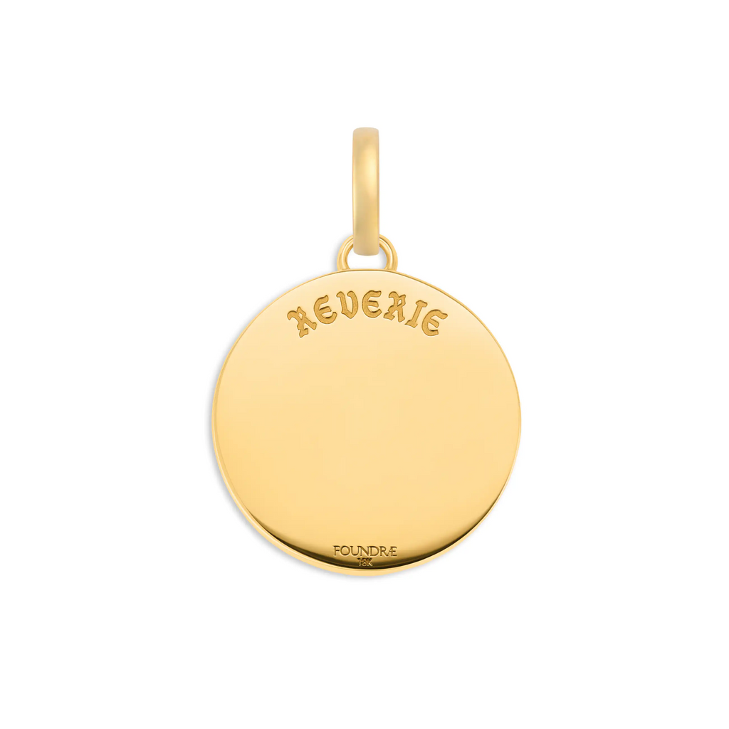 18K Yellow Gold Reverie | Ceramic Butterfly Medium Medallion | Ceramic, Diamonds, 18K Yellow Gold – FoundRae view 4
