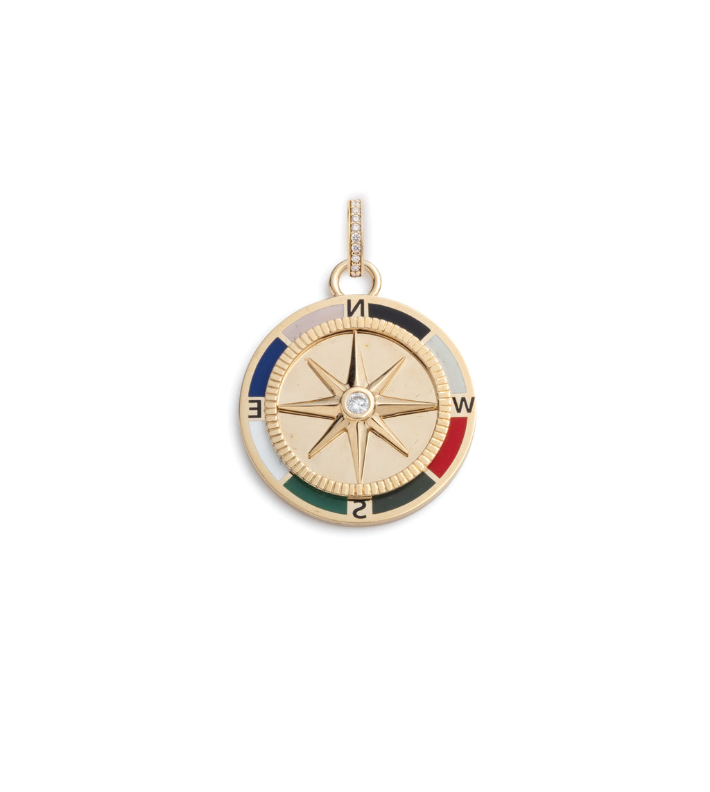 18K Yellow Gold Internal Compass : Medium Ceramic Medallion with Annex Link – FoundRae