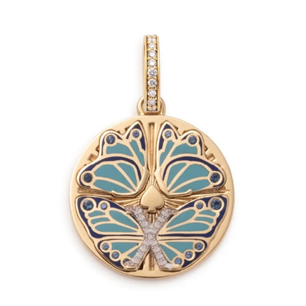 18K Yellow Gold Reverie - Large Ceramic Medallion with Annex Link – FoundRae view 3