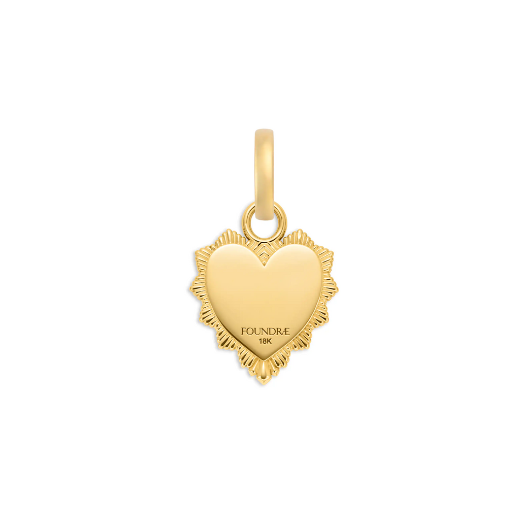True Love | Reflection Heart Miniature Medallion | Red Ceramic, 18K Yellow Gold – FoundRae view 4