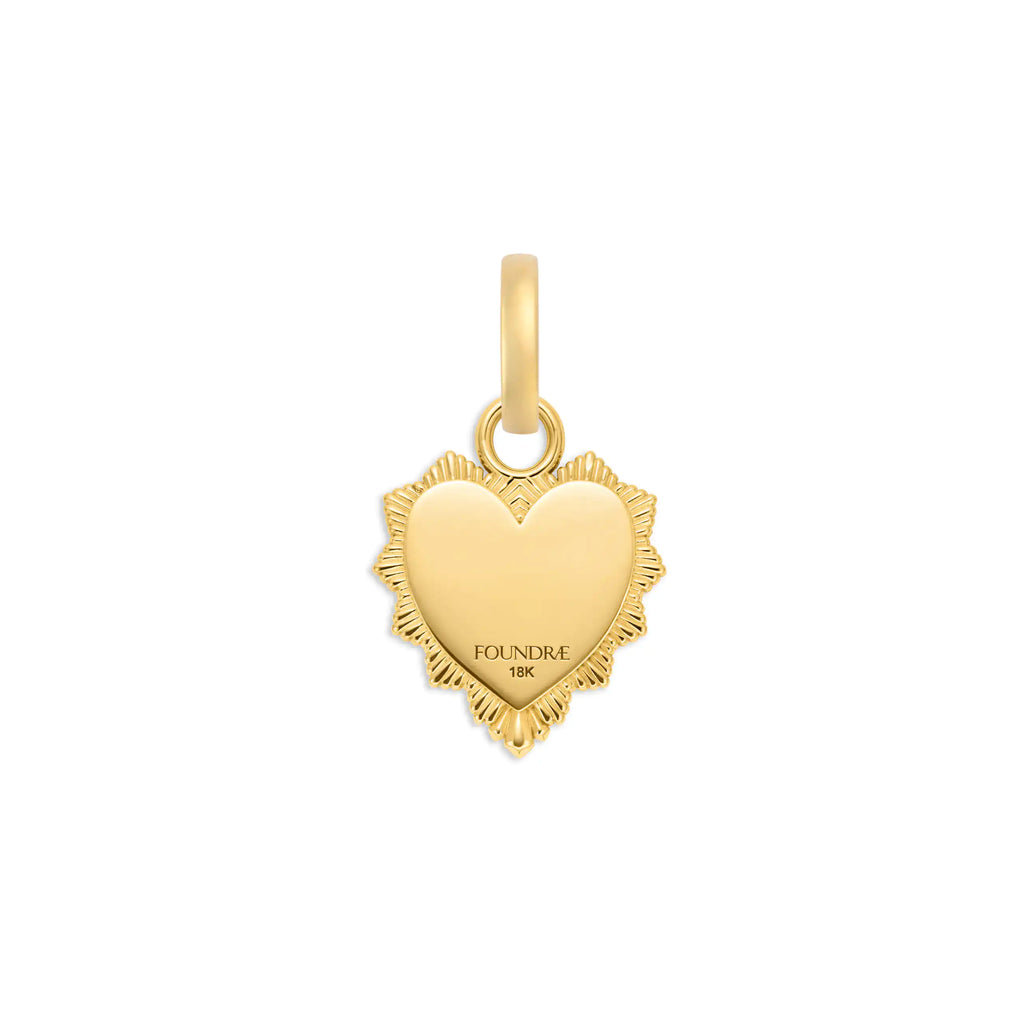 True Love | Reflection Heart Miniature Medallion | Red Ceramic, 18K Yellow Gold – FoundRae view 4