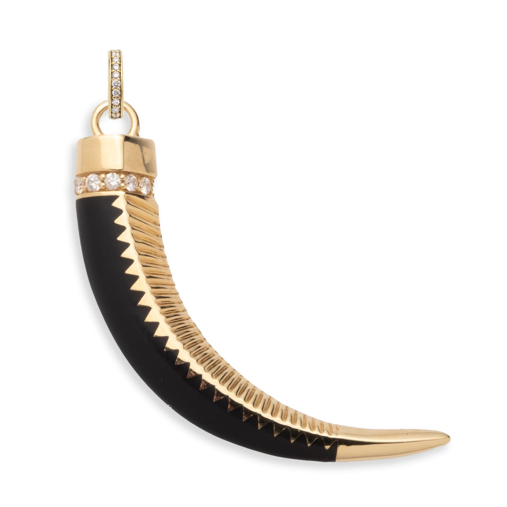 18K Yellow Gold La Loba Claw Ceramic Pendant : in Yellow Gold and an Annex Link – FoundRae view 3