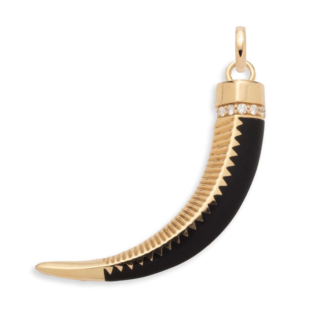 18K Yellow Gold La Loba Claw Ceramic Pendant : in Yellow Gold and an Annex Link – FoundRae view 4