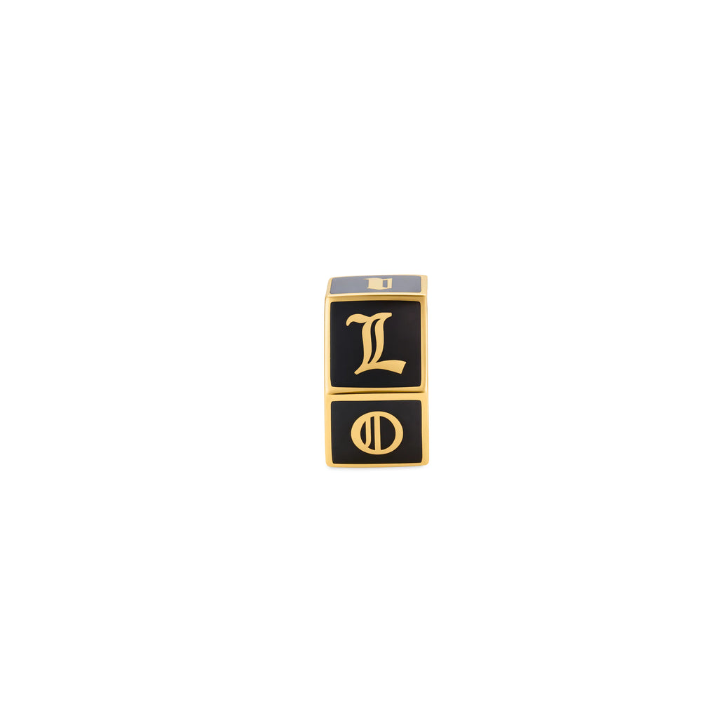 True Love | 'I Love U' Faceted Small Heart Beat | Black Ceramic, 18K Yellow Gold view 2