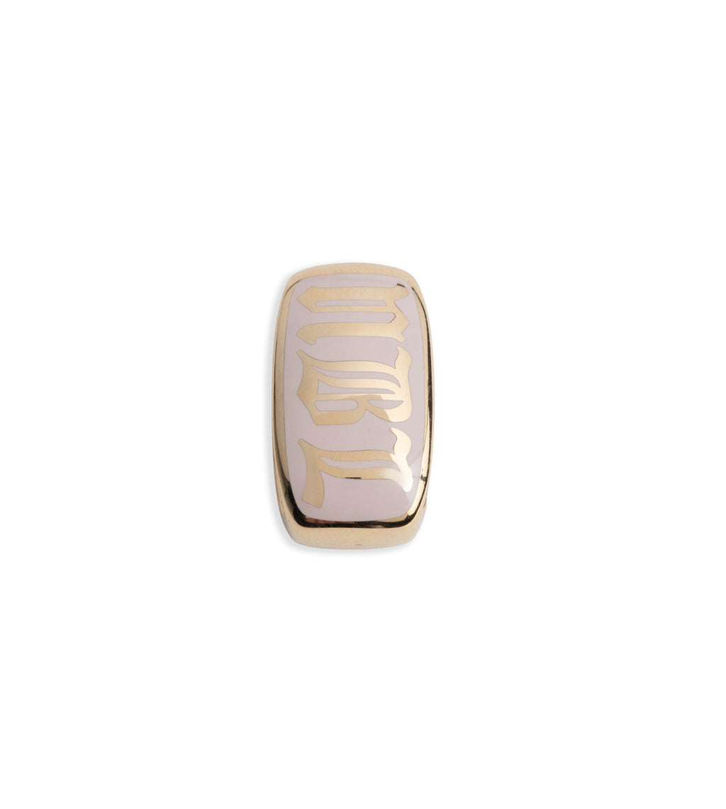 18K Yellow Gold Custom Blush Ceramic Oversized Heart Slide – FoundRae