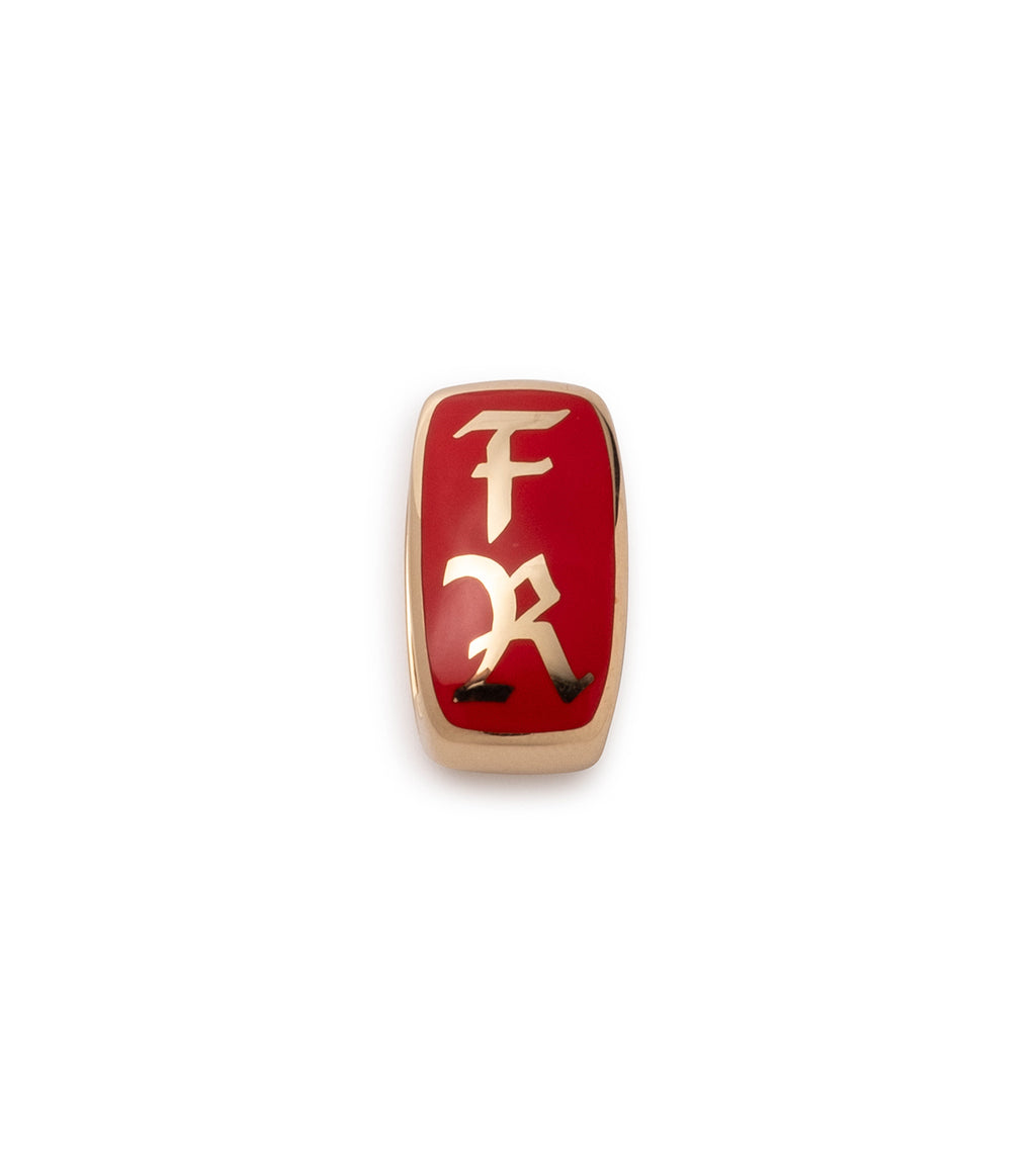 18K Yellow Gold Custom Red Ceramic Oversized Heart Slide – FoundRae