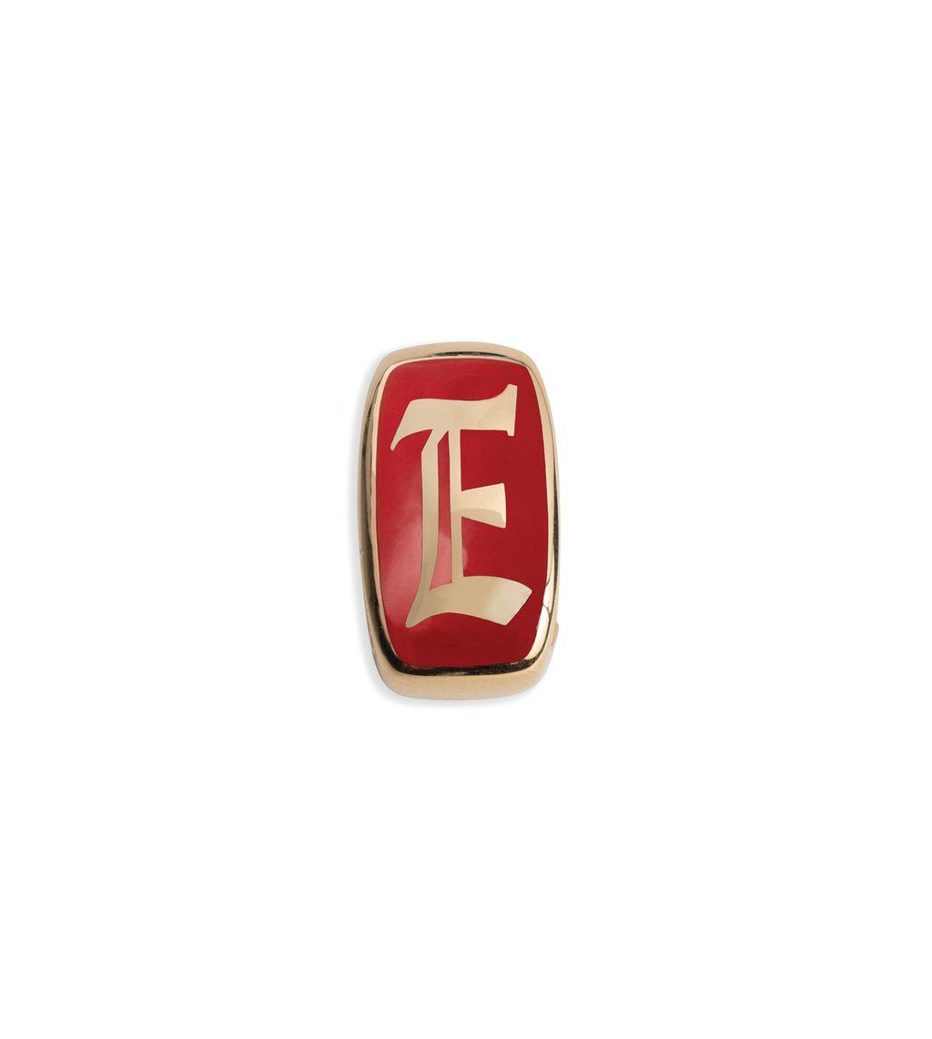 18K Yellow Gold Initials & Numbers : Red Ceramic Oversized Heart Slide – FoundRae