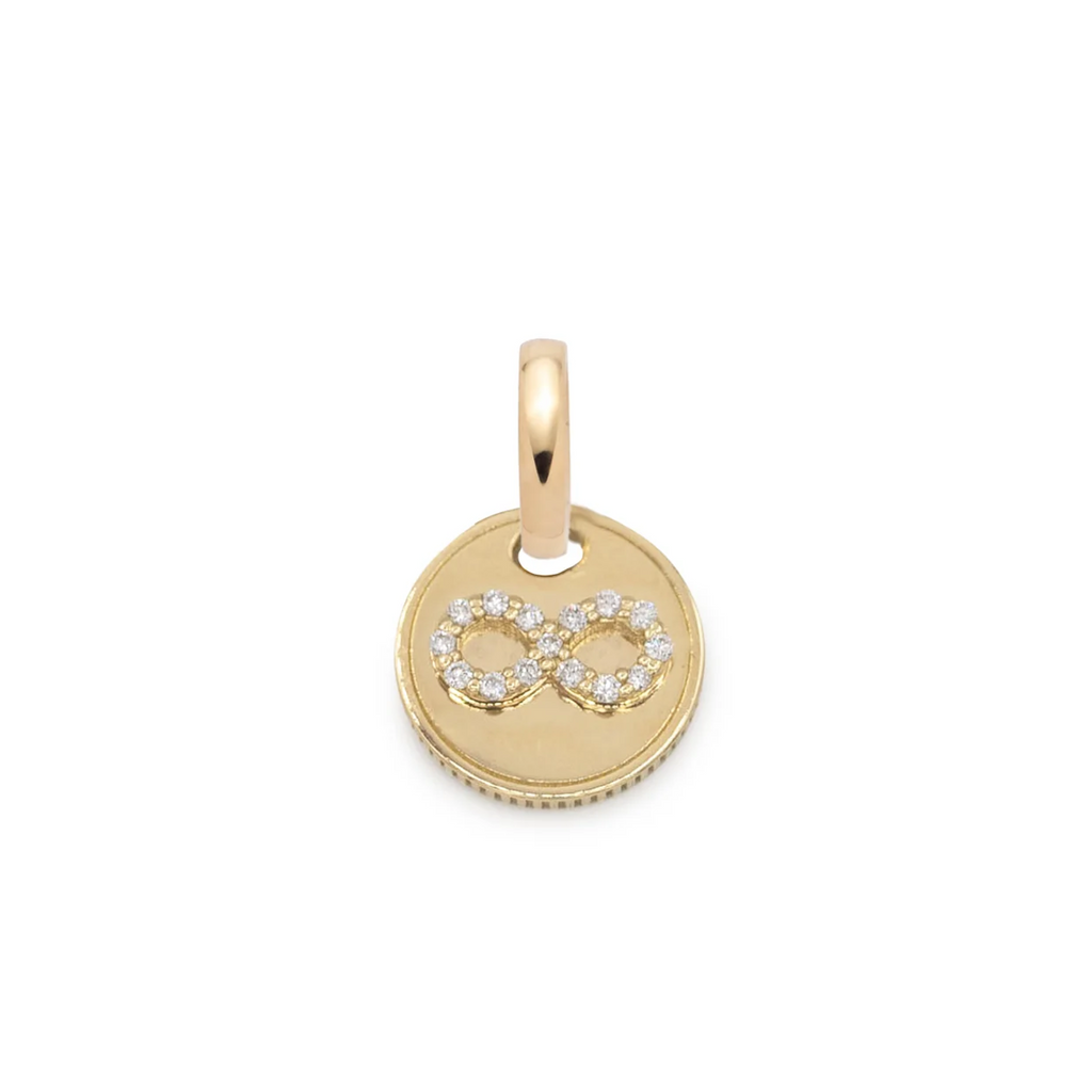 18K Yellow Gold Infinity - Karma : Miniature Coin with Annex Link – FoundRae view 3
