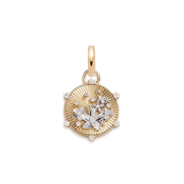 Blossoms Baby Medallion : in Mixed Gold with Diamonds and an Annex Link