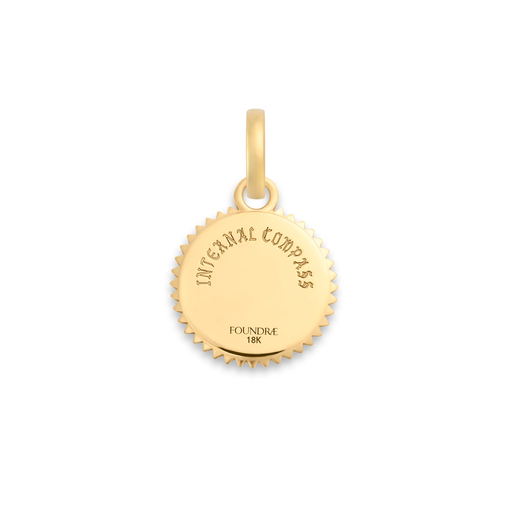 18K Yellow Gold Internal Compass | Baby Medallion | Diamonds, 18K Yellow Gold – FoundRae view 4