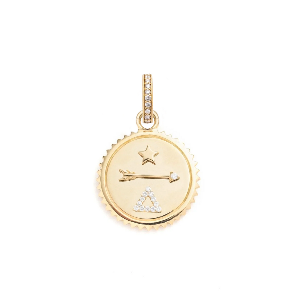 18K Yellow Gold Dream Baby Medallion : in Gold with Diamonds and an Annex Link – FoundRae view 2