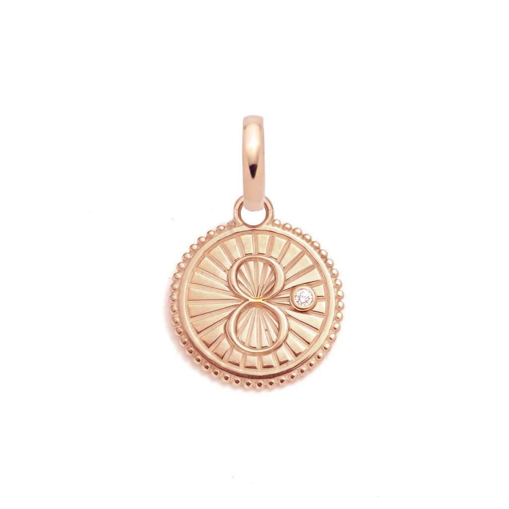 18K Yellow Gold Karma Baby Medallion : in Gold with Diamond and an Annex Link – FoundRae view 5