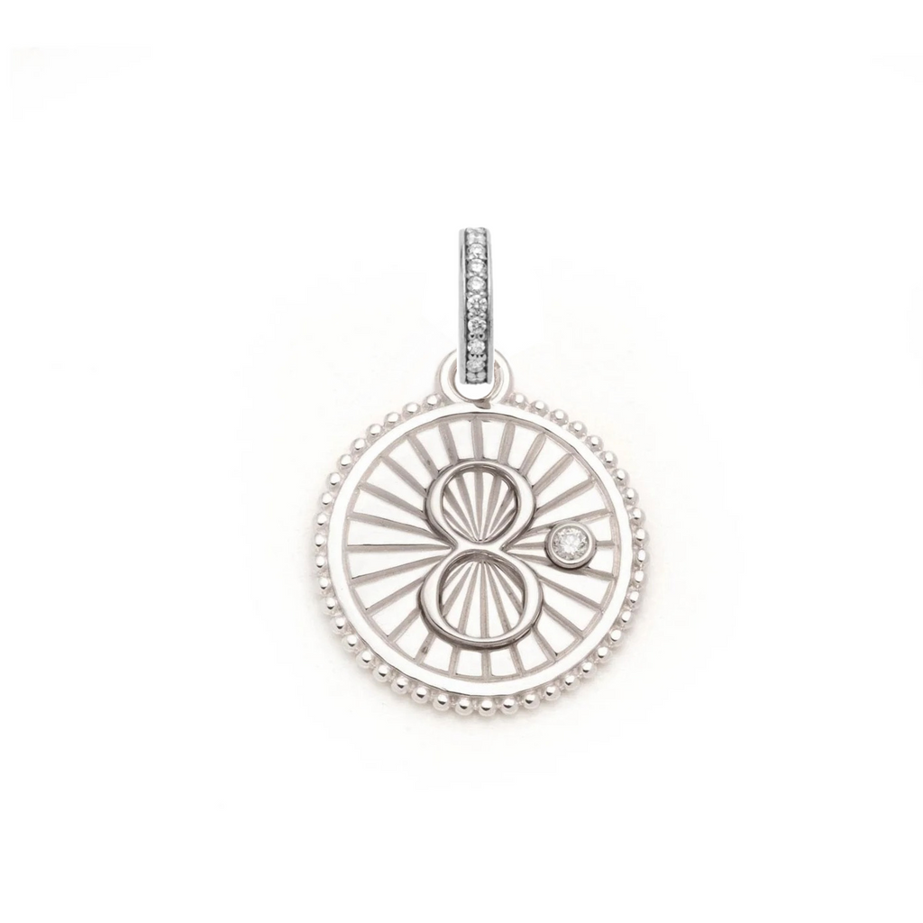 18K Yellow Gold Karma Baby Medallion : in Gold with Diamond and an Annex Link – FoundRae view 4