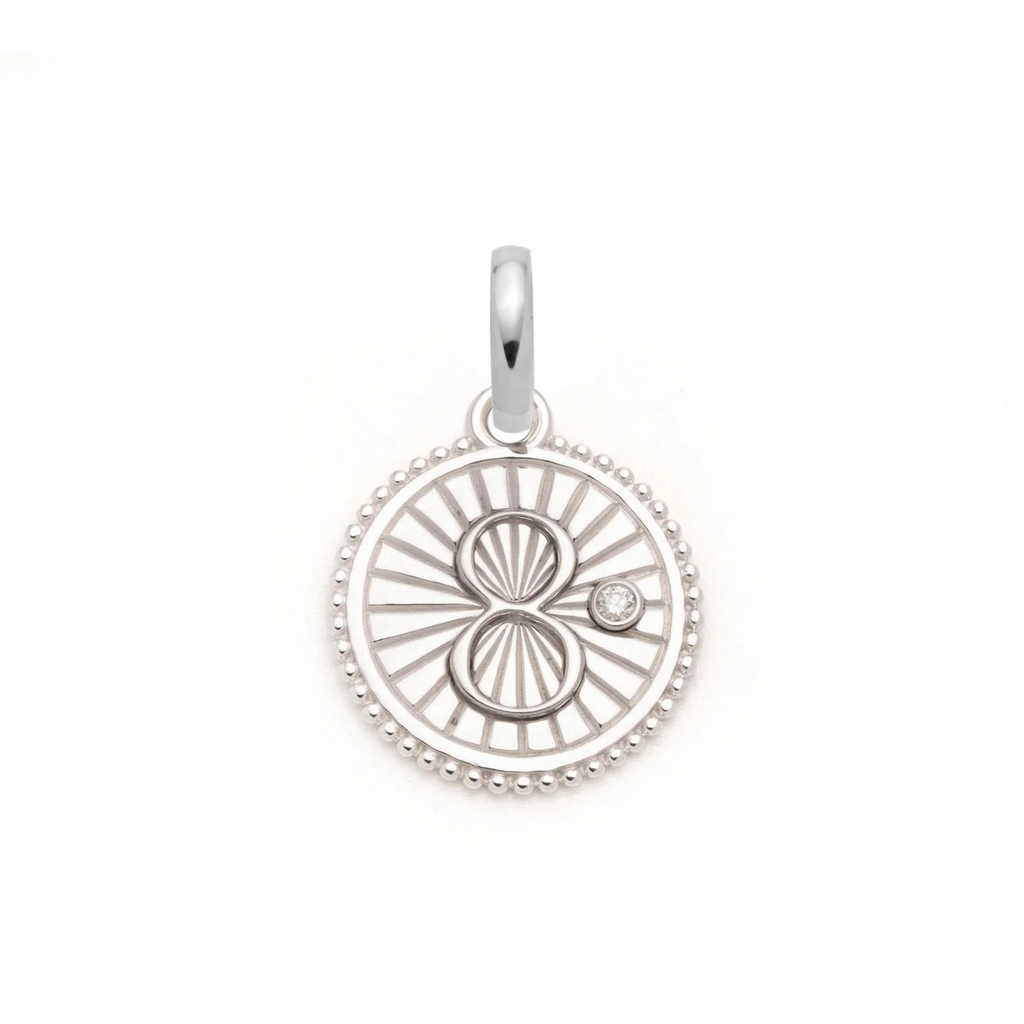 18K Yellow Gold Karma Baby Medallion : in Gold with Diamond and an Annex Link – FoundRae view 3