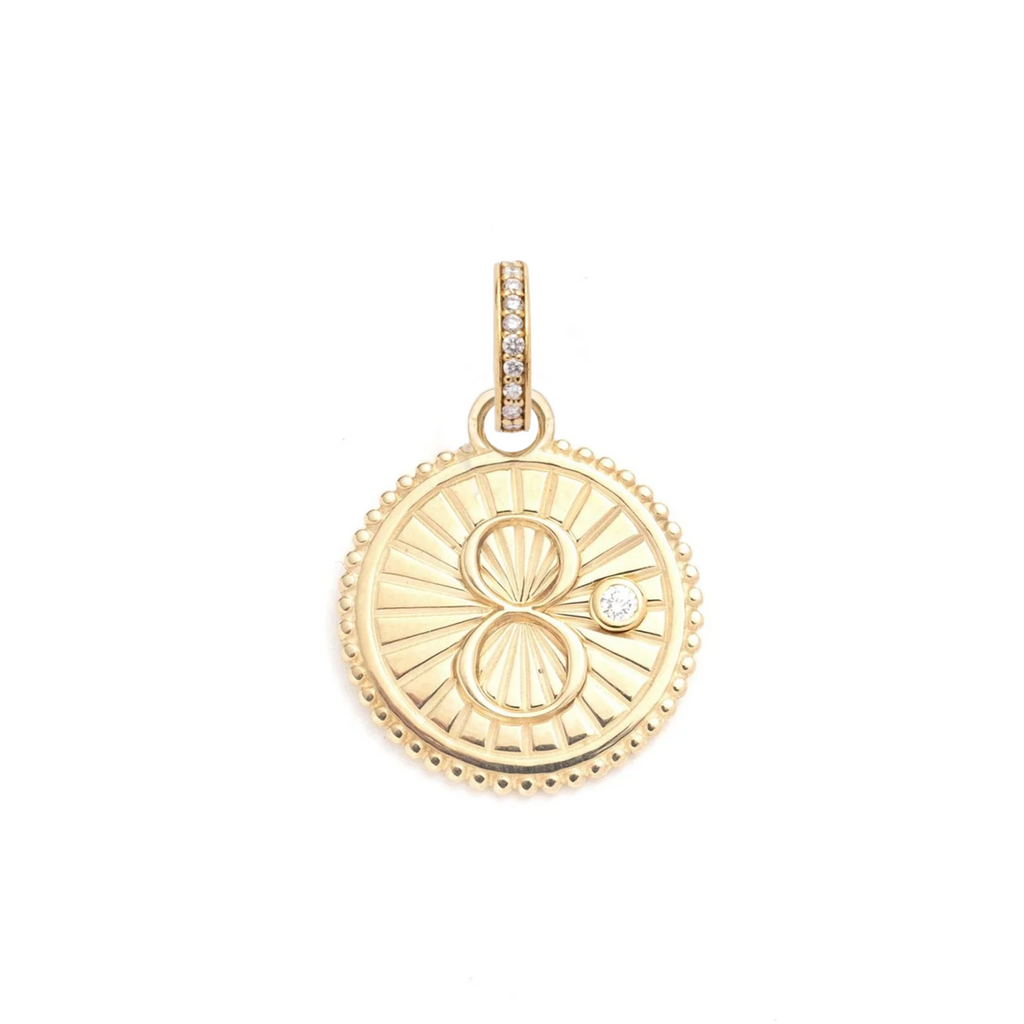 18K Yellow Gold Karma Baby Medallion : in Gold with Diamond and an Annex Link – FoundRae view 2