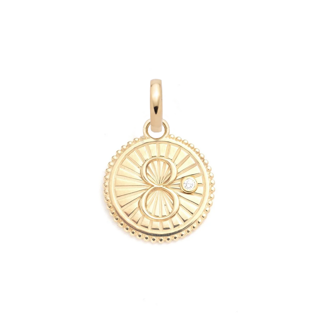 Karma Baby Medallion : in Gold with Diamond and an Annex Link view 1