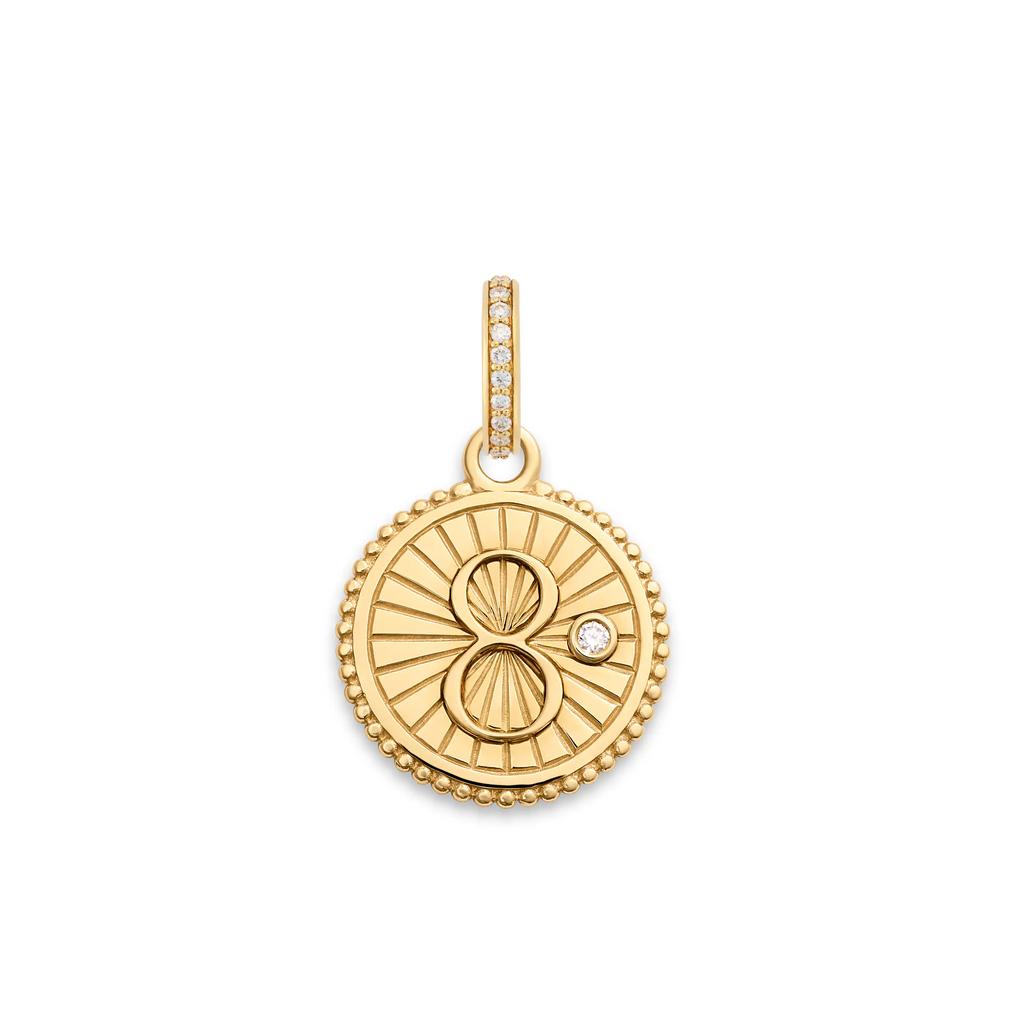 18K Yellow Gold Infinite Gratitude | Karma Baby Medallion | Diamond, 18K Yellow Gold – FoundRae view 2