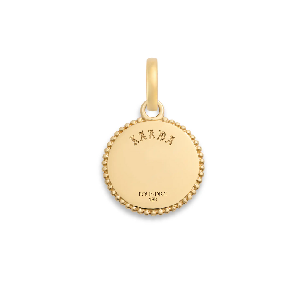 18K Yellow Gold Infinite Gratitude | Karma Baby Medallion | Diamond, 18K Yellow Gold – FoundRae view 3