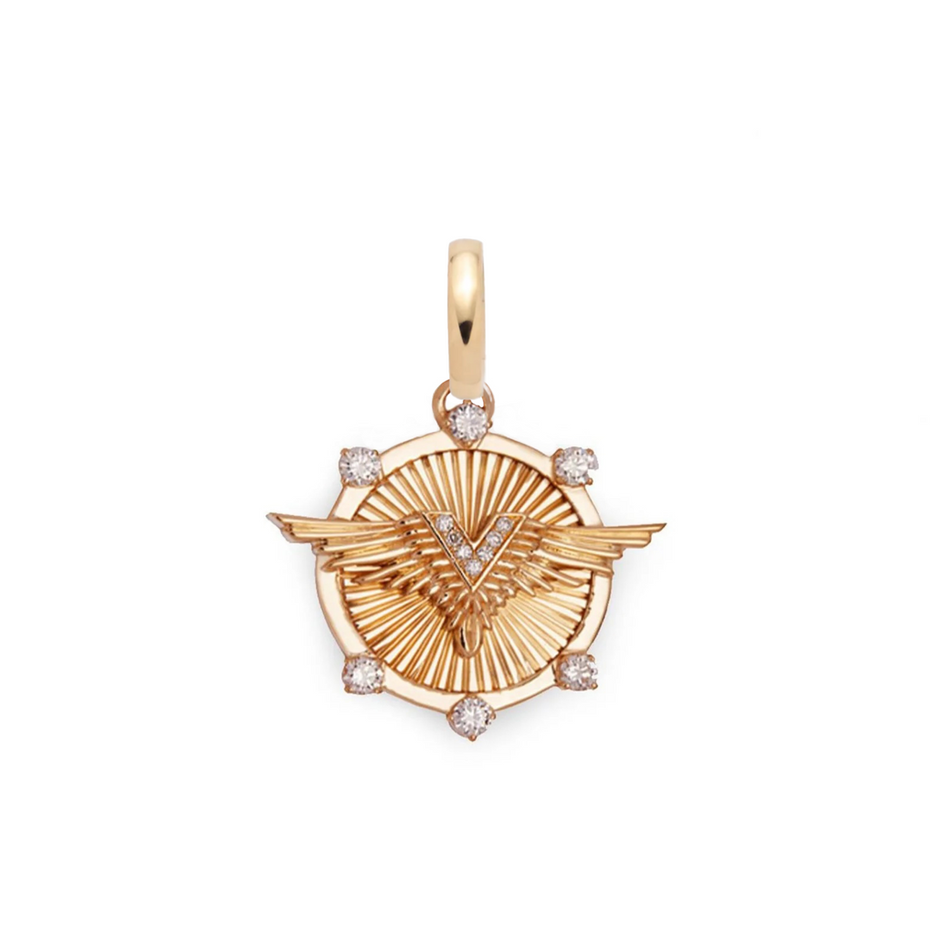 18K Yellow Gold Vivacity Baby Medallion : in Gold with Diamonds and an Annex Link – FoundRae view 5