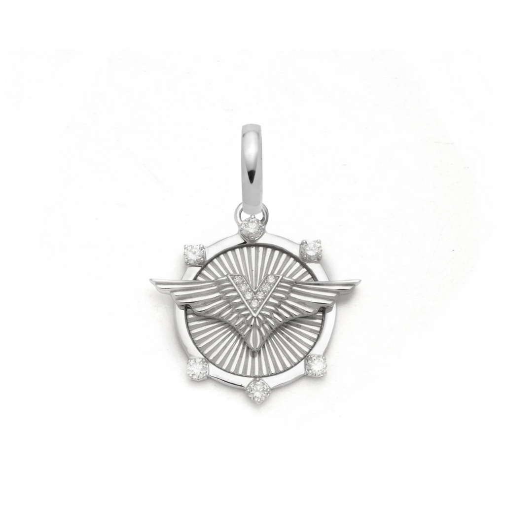 18K Yellow Gold Vivacity Baby Medallion : in Gold with Diamonds and an Annex Link – FoundRae view 3