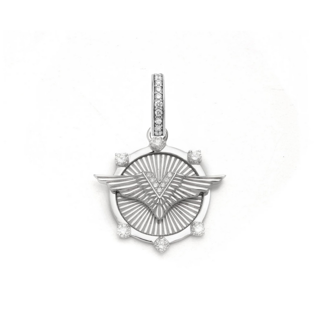 18K Yellow Gold Vivacity Baby Medallion : in Gold with Diamonds and an Annex Link – FoundRae view 4