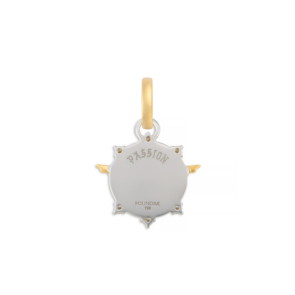 18K Mixed Gold Vivacity | Wings Baby Medallion | Diamonds, Mixed Gold – FoundRae view 6