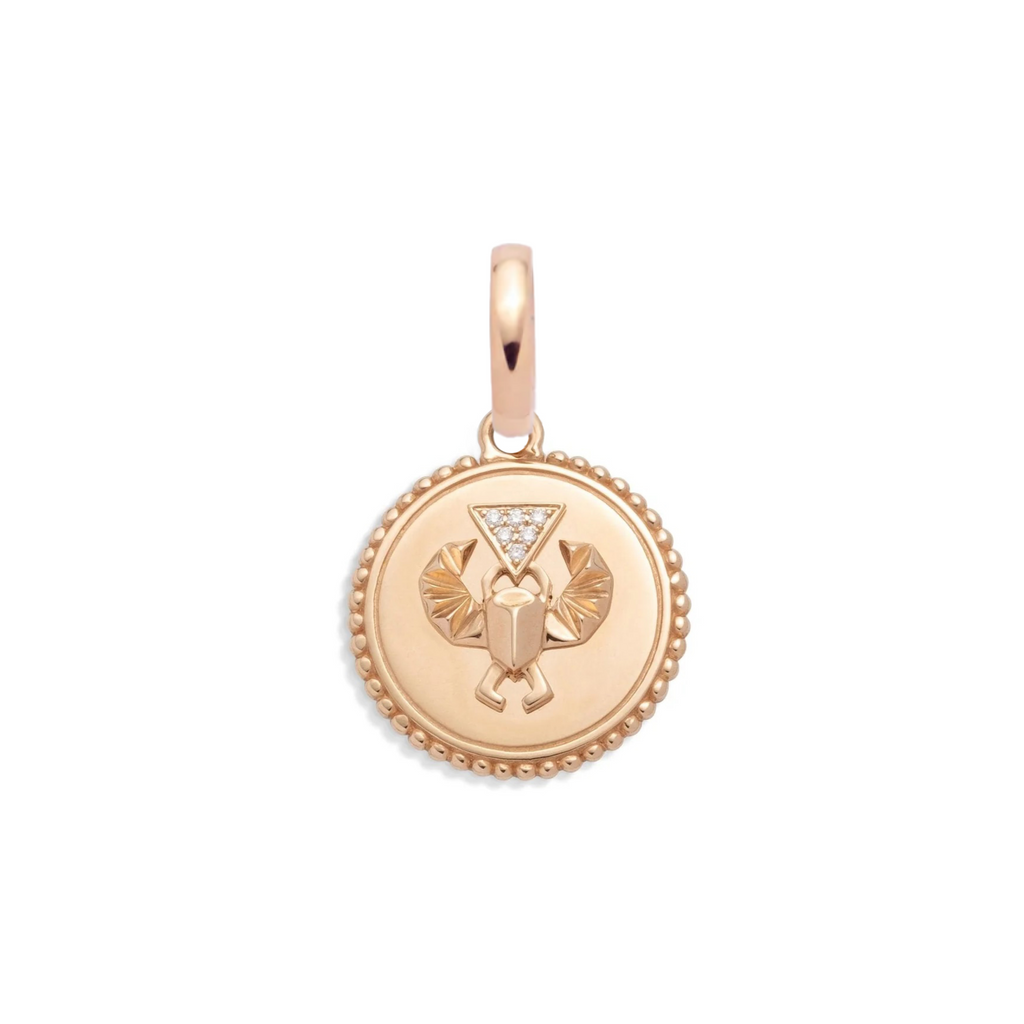 18K Yellow Gold Protection Baby Medallion : in Gold with Diamonds and an Annex Link – FoundRae view 5