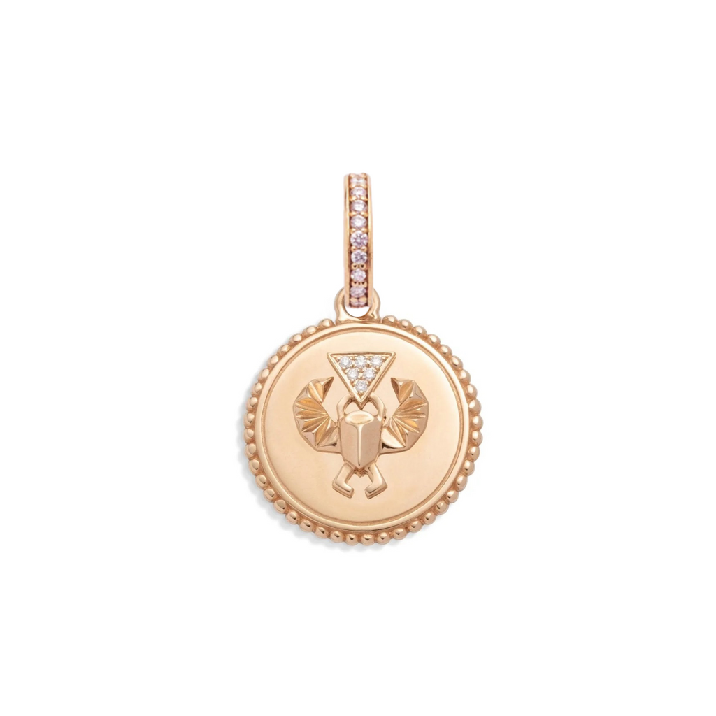 18K Yellow Gold Protection Baby Medallion : in Gold with Diamonds and an Annex Link – FoundRae view 6