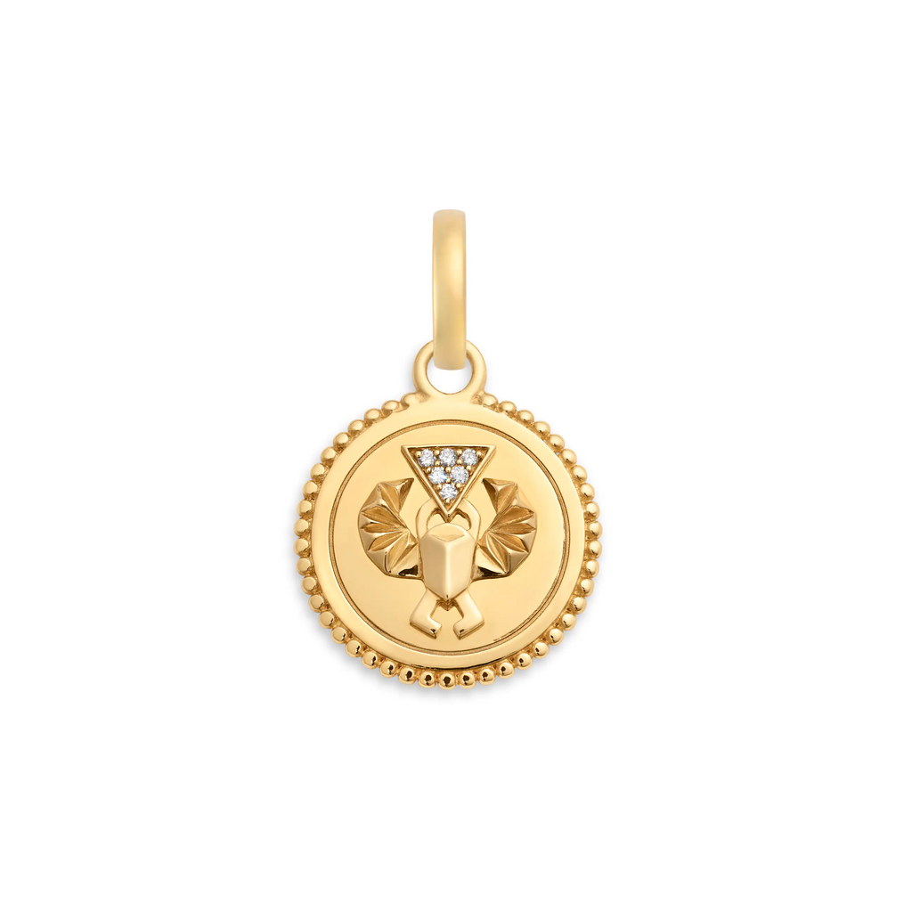 Protection | Baby Medallion | Diamonds, 18K Yellow Gold view 1