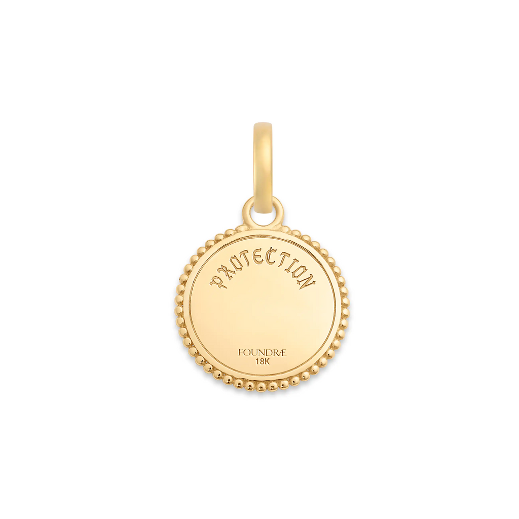18K Yellow Gold Protection | Baby Medallion | Diamonds, 18K Yellow Gold – FoundRae view 3