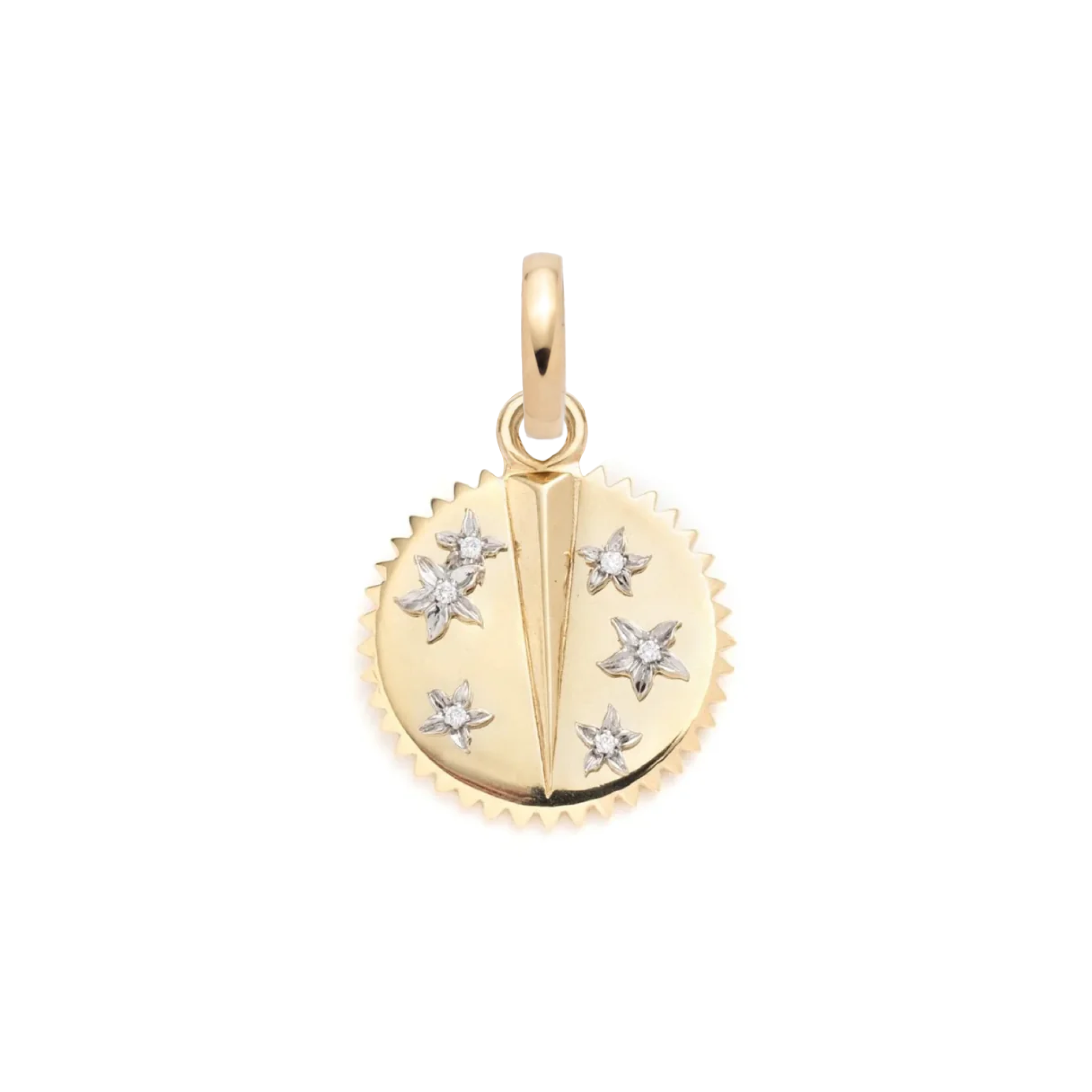 resilience | baby medallion | diamonds, yellow gold, white gold
